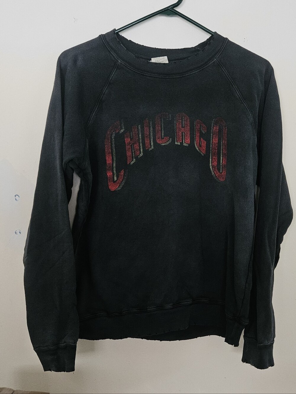 Vintage Brandy Melville Chicago Sweatshirt Black Washed John Galt Crewneck USA
